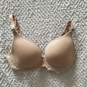 Simone Perele Caresse 3D Plunge Peau Rose Bra - 30C